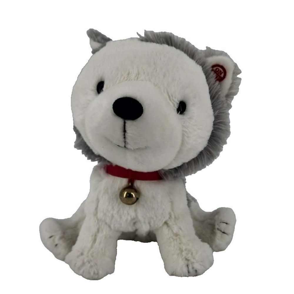 Hallmark Interactive Story Buddy‎ 2.0 Husky Talking Plush 8in Grey White Dog EUC